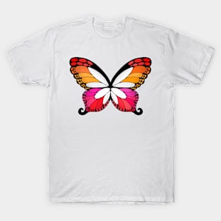 Butterfly Wings Lesbian Pride Flag T-Shirt